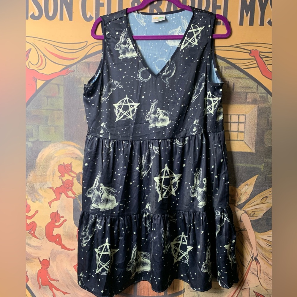 Fairy Bunny Brett Manning Whimsigoth Fantasy Creature Print Dress